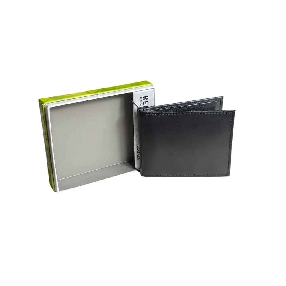 Kenneth Cole Reaction Men's Soft Leather Passcase Wallet Black NEW FREE SHIPPING